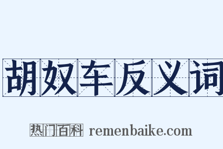 胡奴车反义词是什么意思的图片